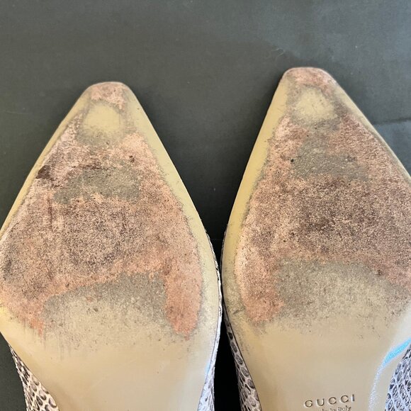 Vintage Gucci Snakeskin Heels Size 37 1/2 C - Picture 6 of 14